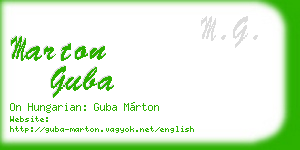 marton guba business card